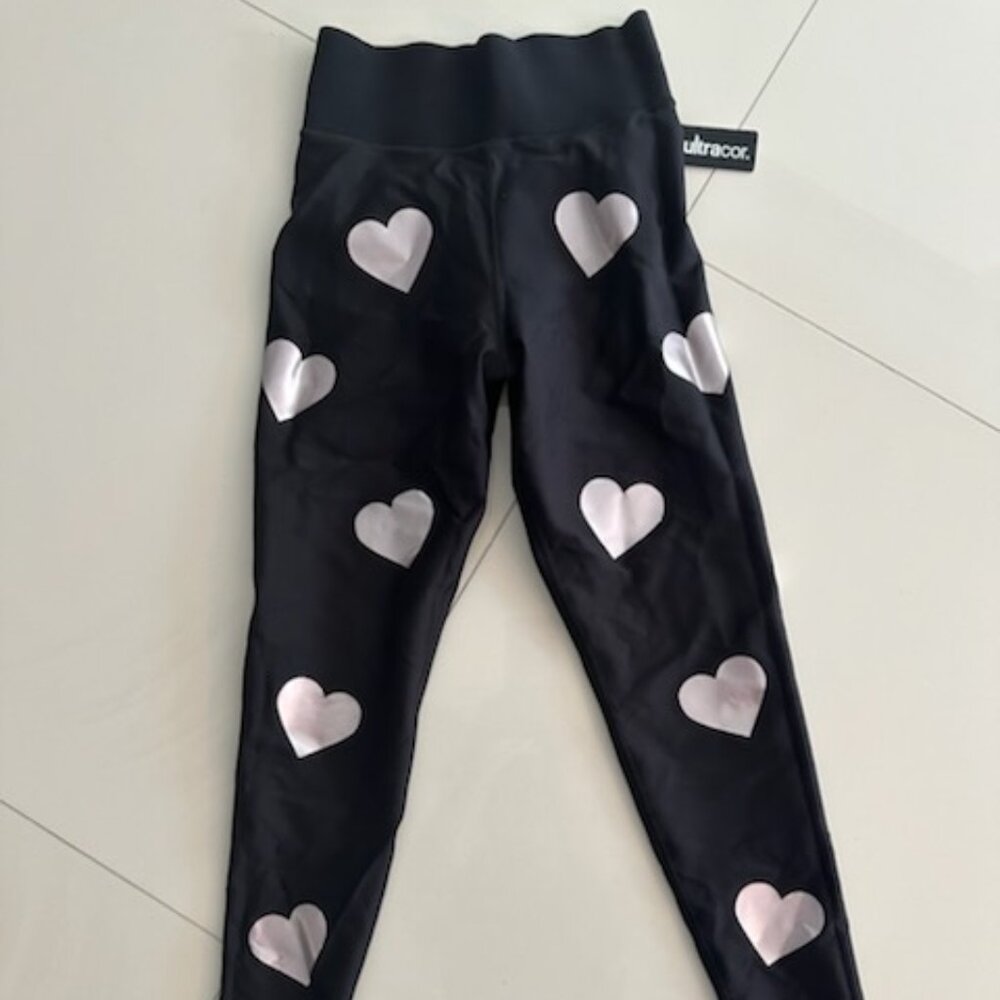New with Tags - Heart Patterned Leggings by Ultracor